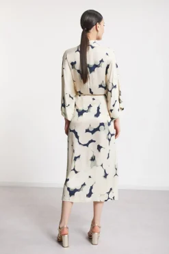 Robe longue en viscose imprimée