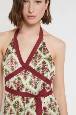 Robe longue en viscose imprimée