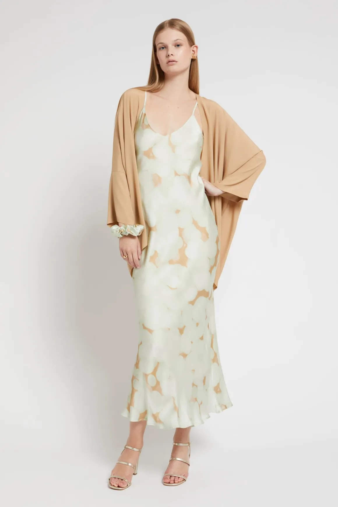 Robe longue en viscose imprimée