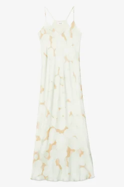 Robe longue en viscose imprimée