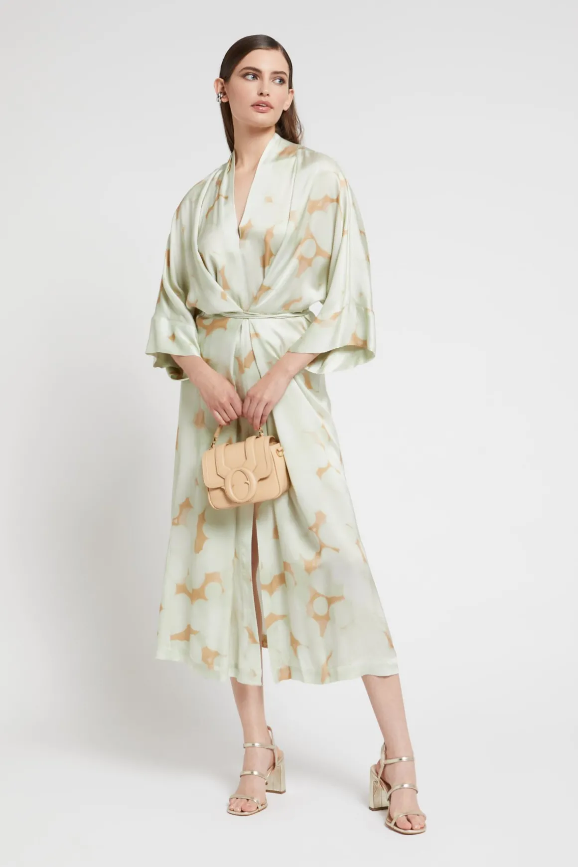 Robe longue en viscose imprimée