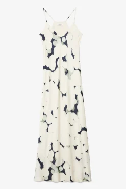 Robe longue en viscose imprimée