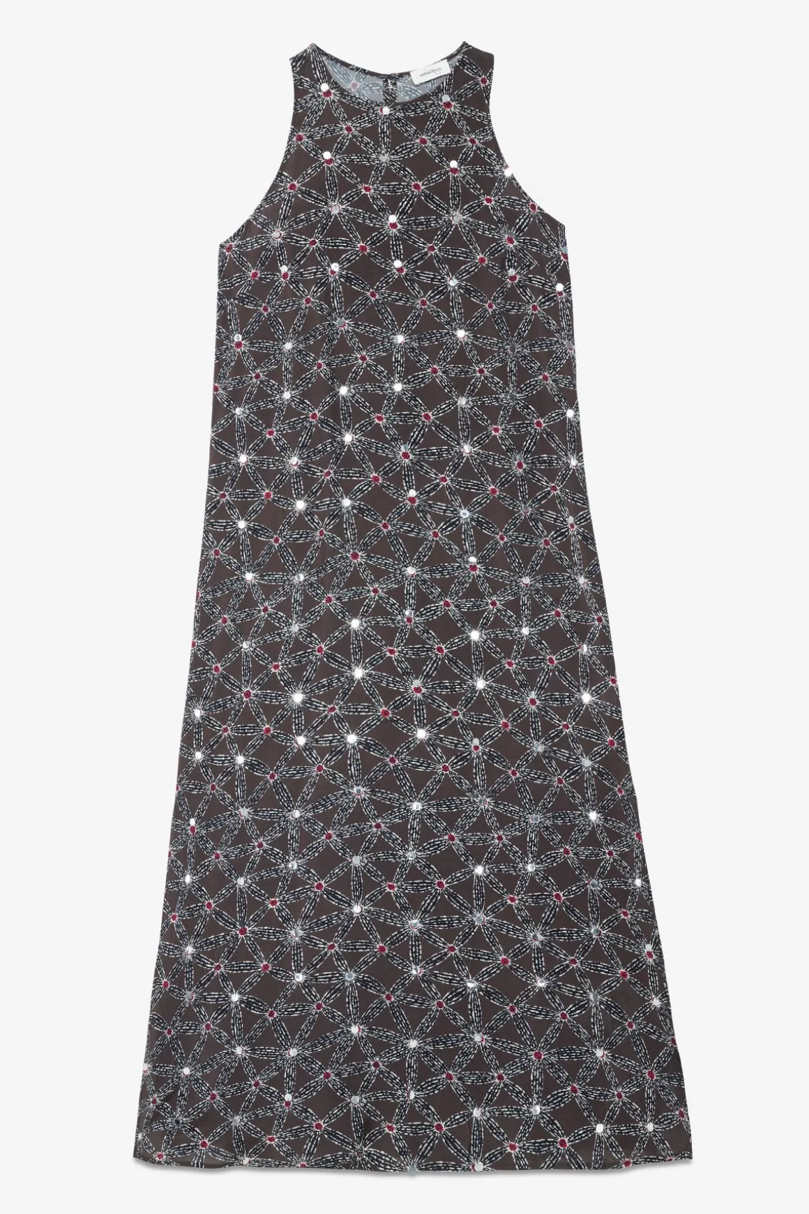 Robe longue en viscose imprimée avec fente