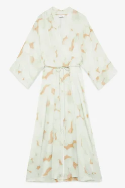 Robe longue en viscose imprimée