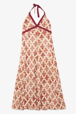 Robe longue en viscose imprimée