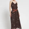 Robe longue imprimée avec ouverture