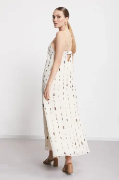 Robe longue imprimée avec ouverture
