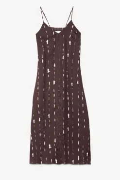 Robe longue imprimée avec ouverture