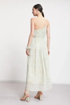 Robe longue épaules asymétriques en viscose
