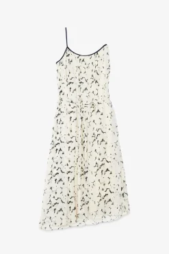 Robe longue épaules asymétriques en viscose