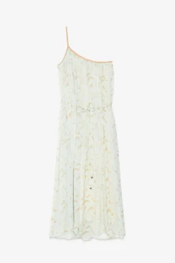 Robe longue épaules asymétriques en viscose