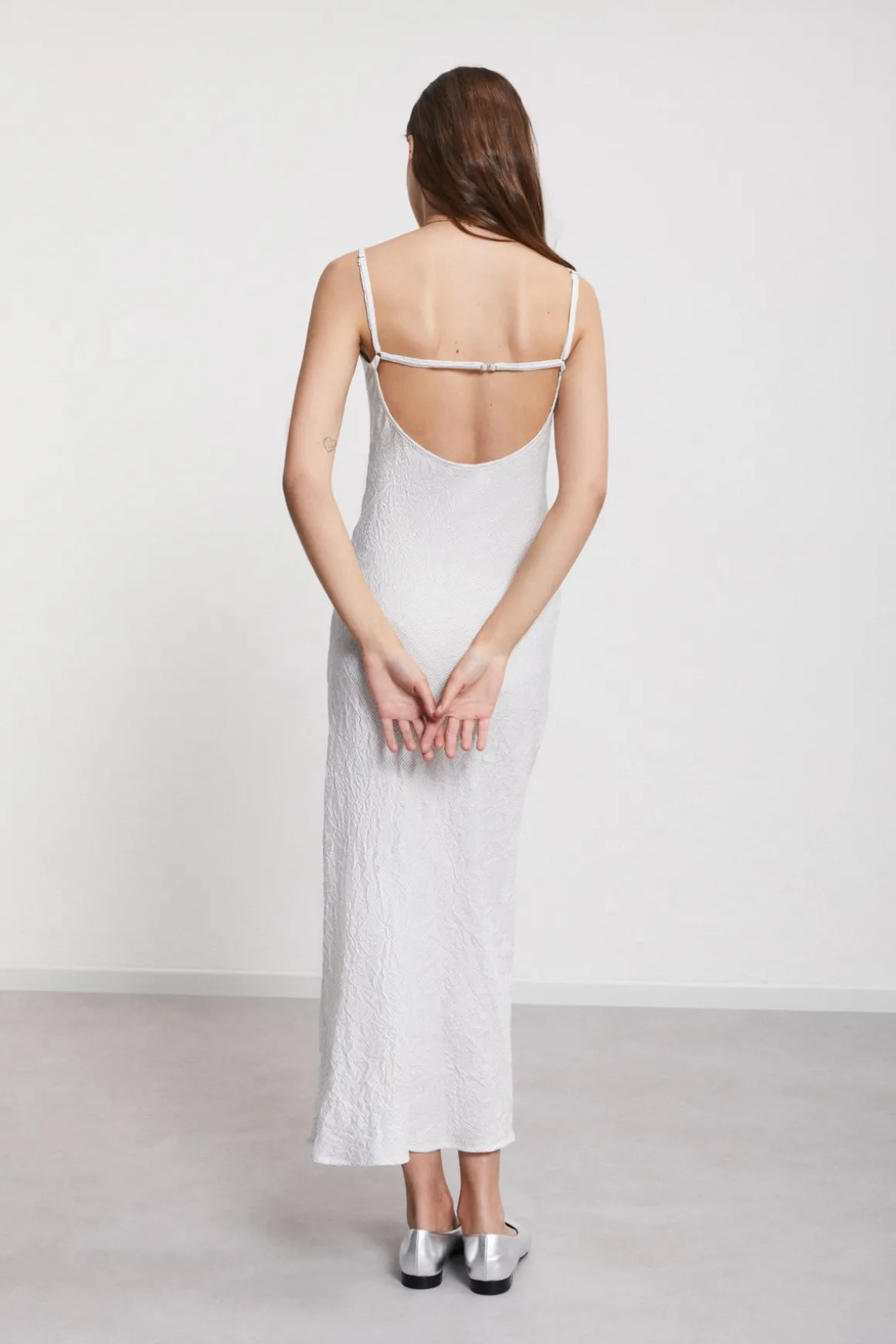 Robe longue style lingerie en viscose