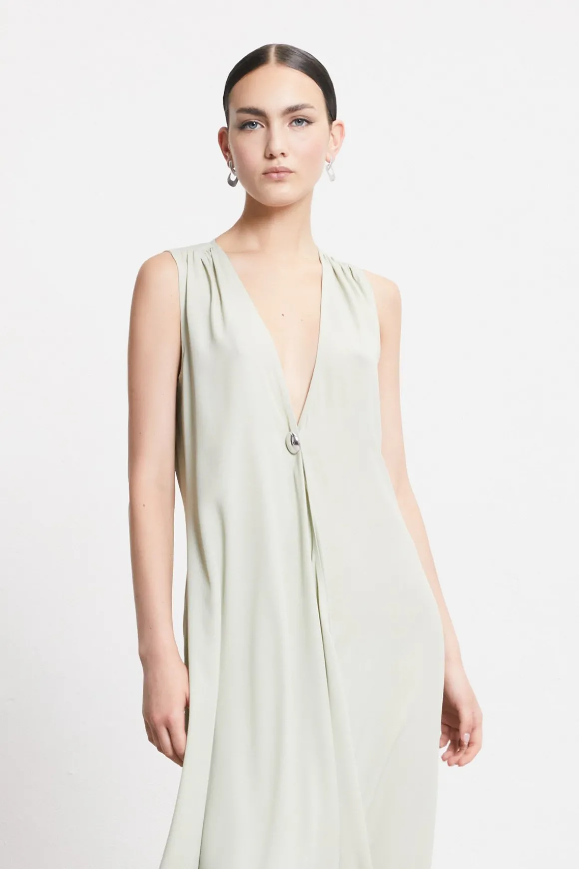 Robe midi avec encolure superposée