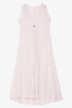 Robe midi avec encolure superposée