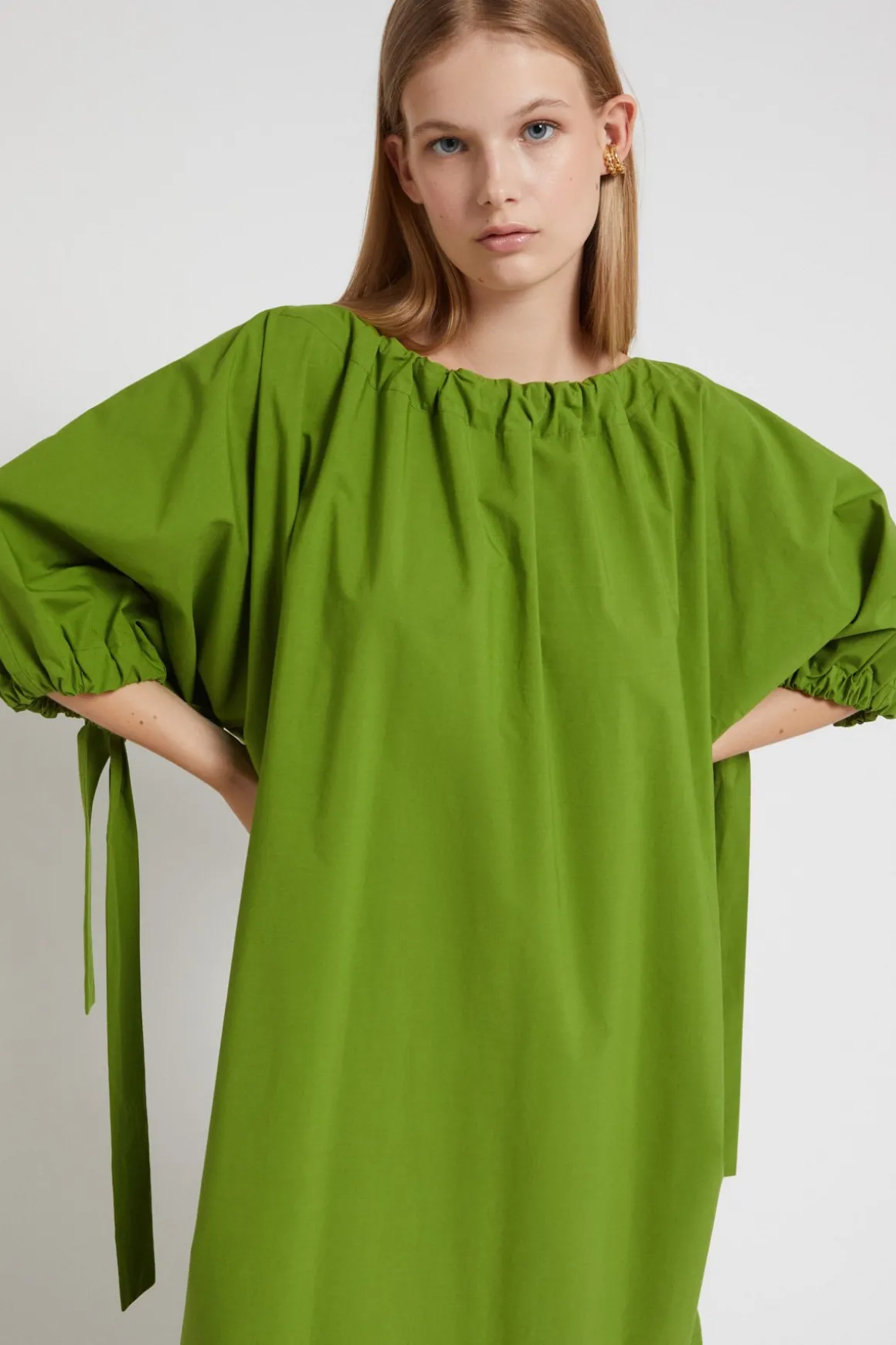 Robe midi en popeline