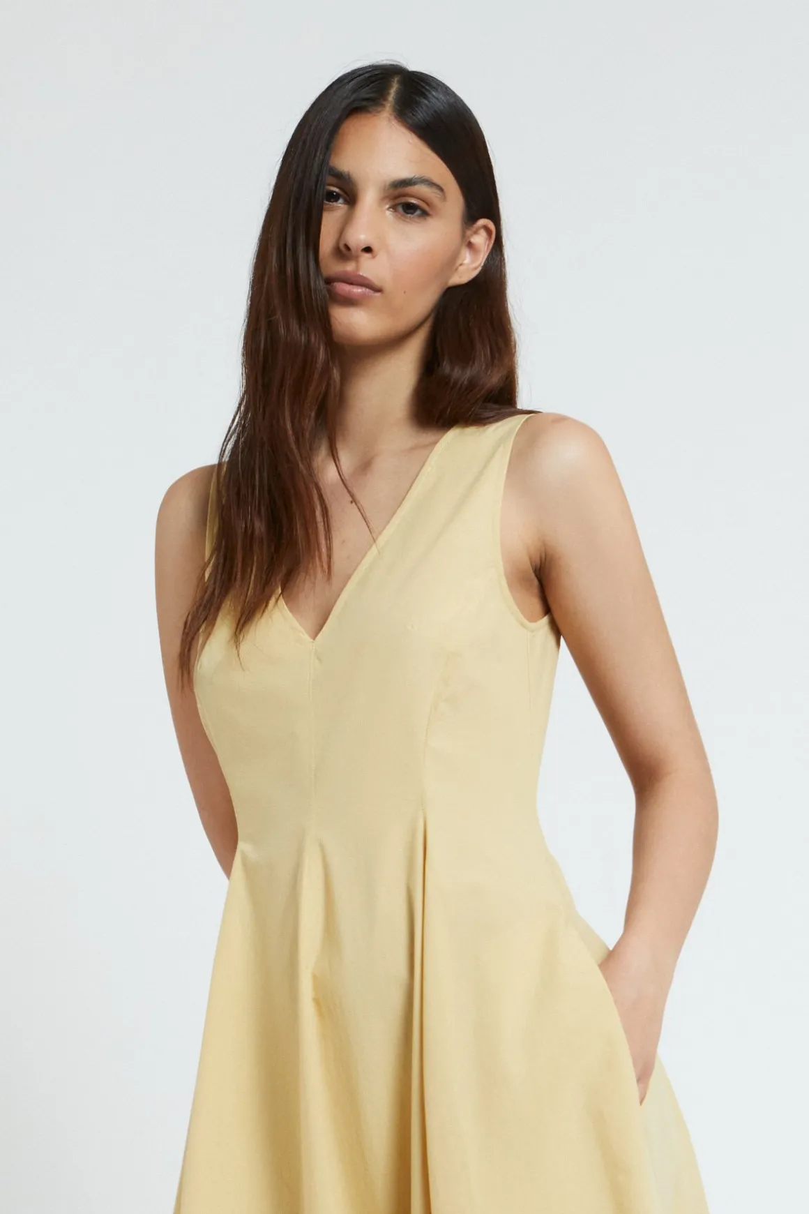 Robe midi en popeline