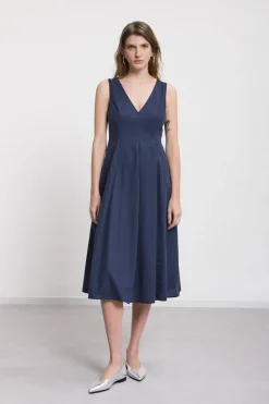 Robe midi en popeline