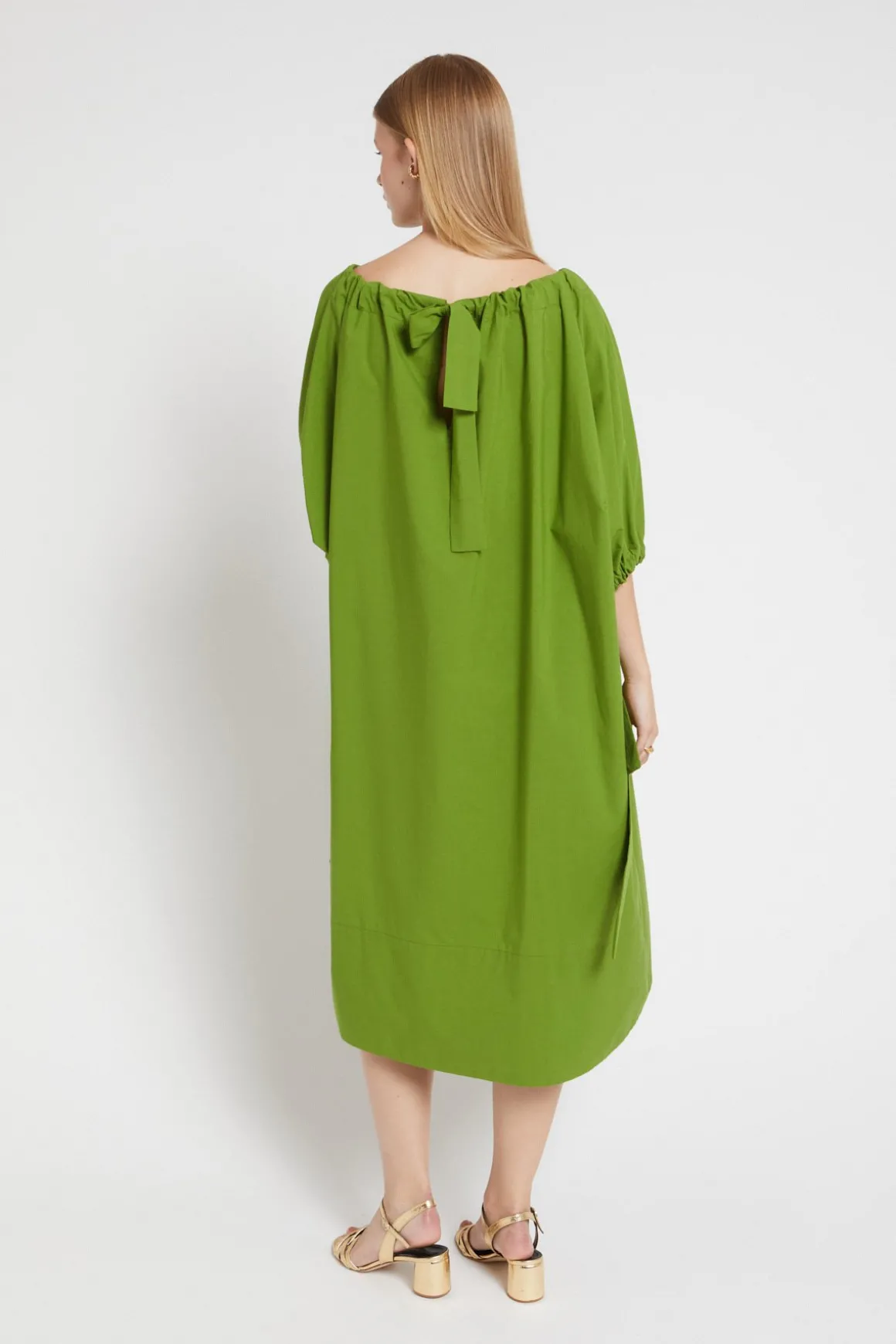 Robe midi en popeline