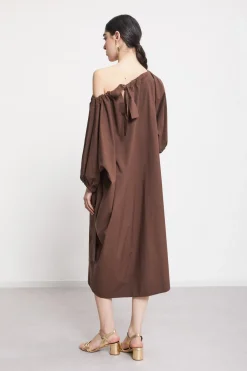 Robe midi en popeline