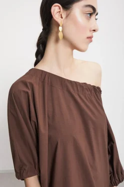 Robe midi en popeline