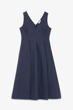 Robe midi en popeline