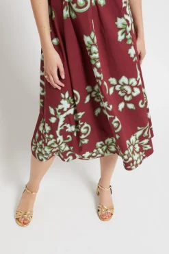 Robe midi en popeline imprimée