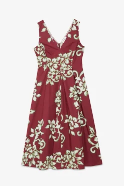 Robe midi en popeline imprimée