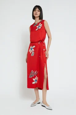 Robe midi en viscose