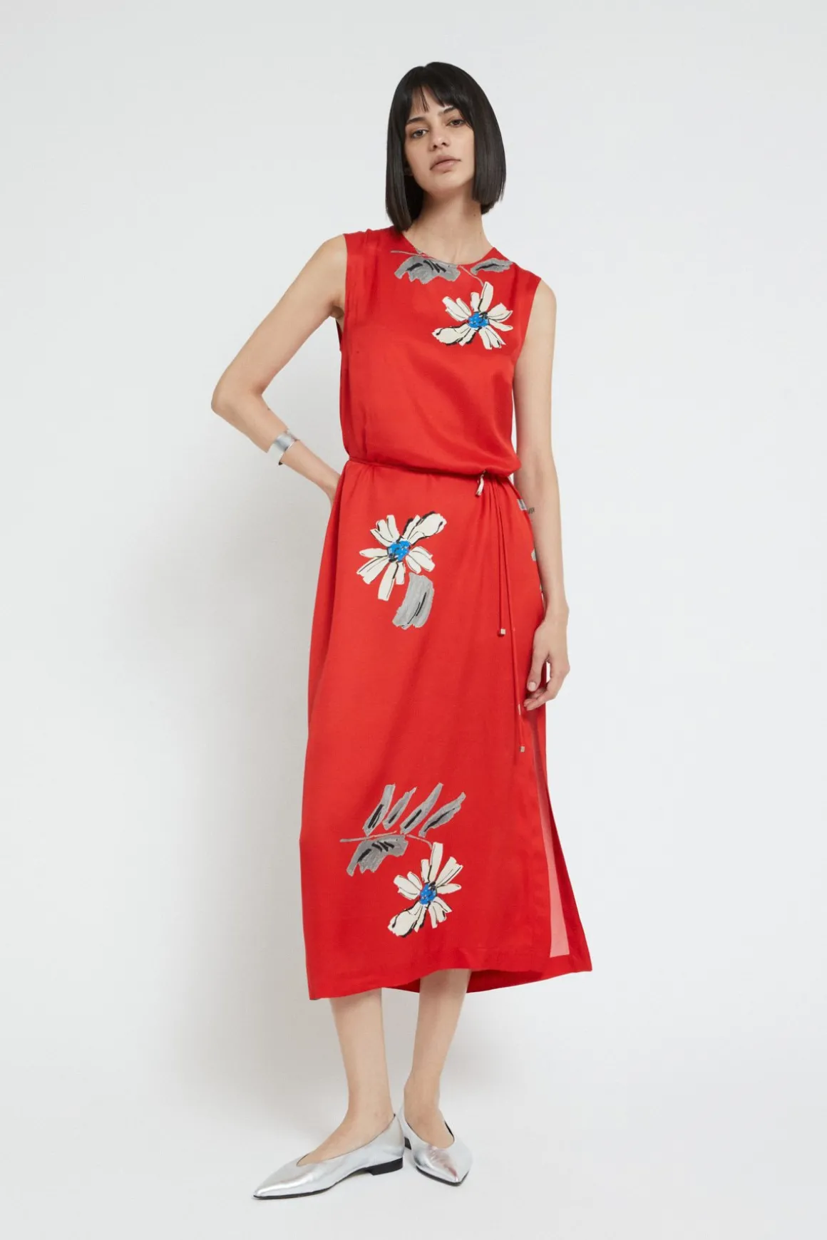 Robe midi en viscose
