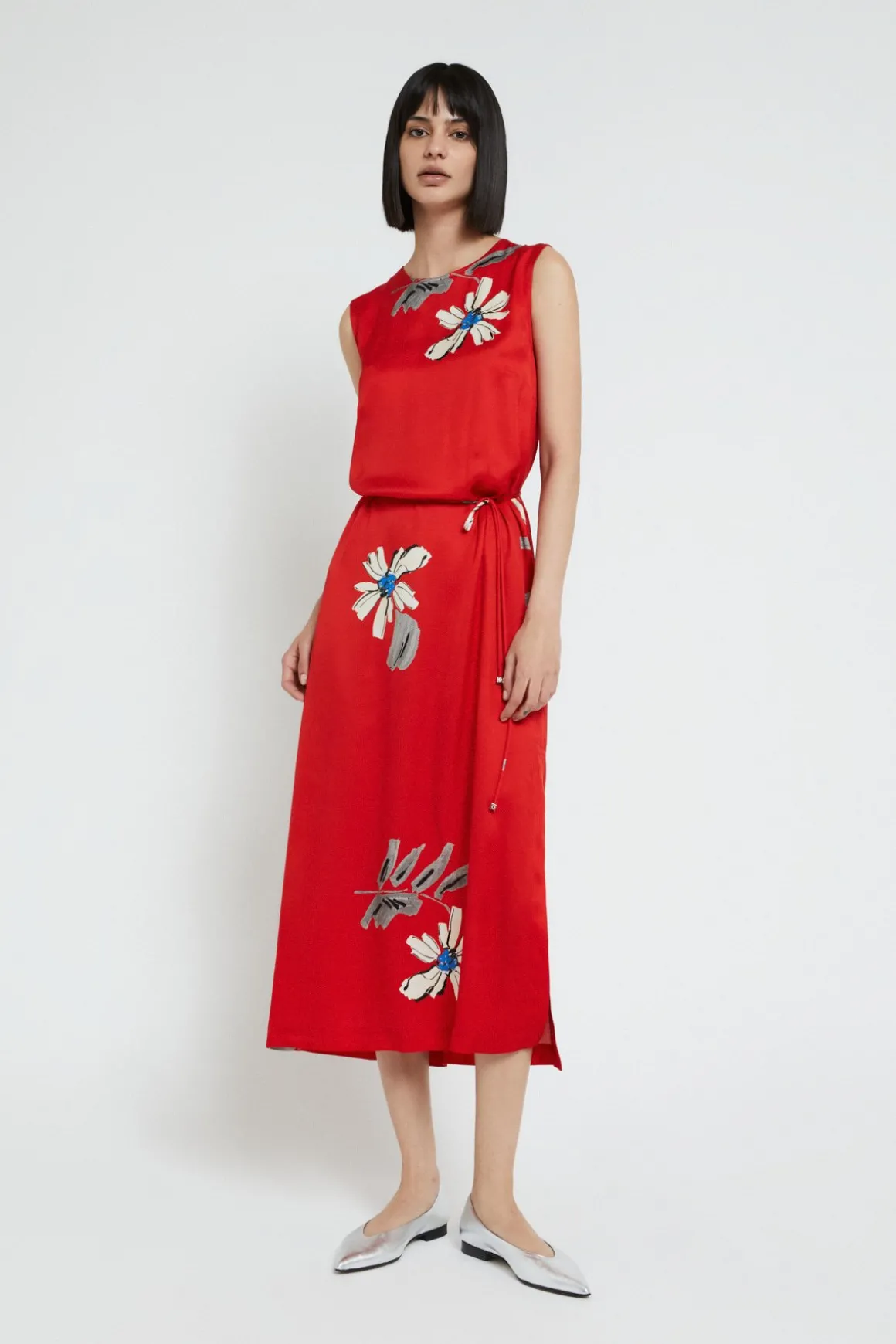 Robe midi en viscose