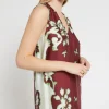Robe midi en viscose imprimée
