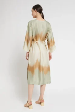 Robe midi en viscose imprimée