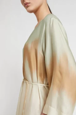 Robe midi en viscose imprimée