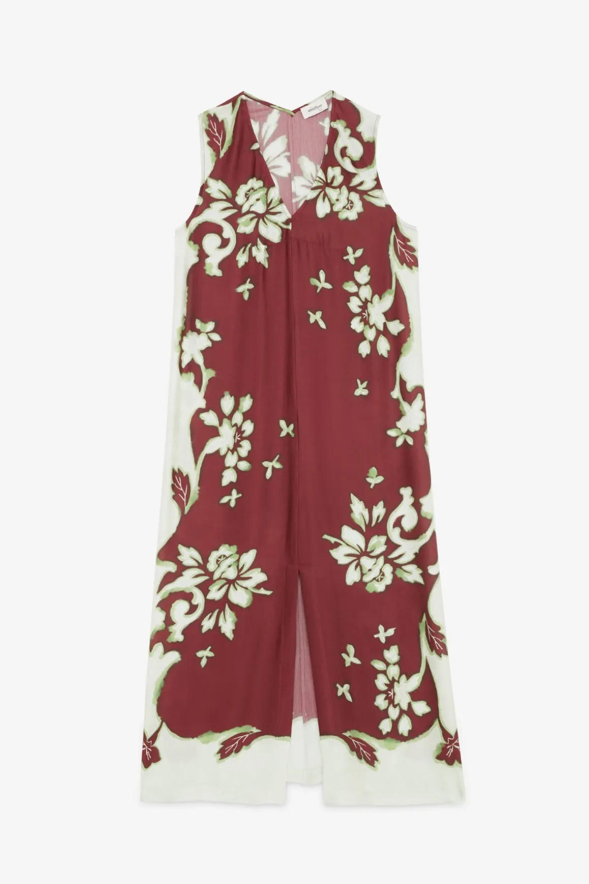 Robe midi en viscose imprimée