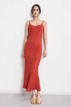 Robe style lingerie en lin
