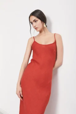 Robe style lingerie en lin
