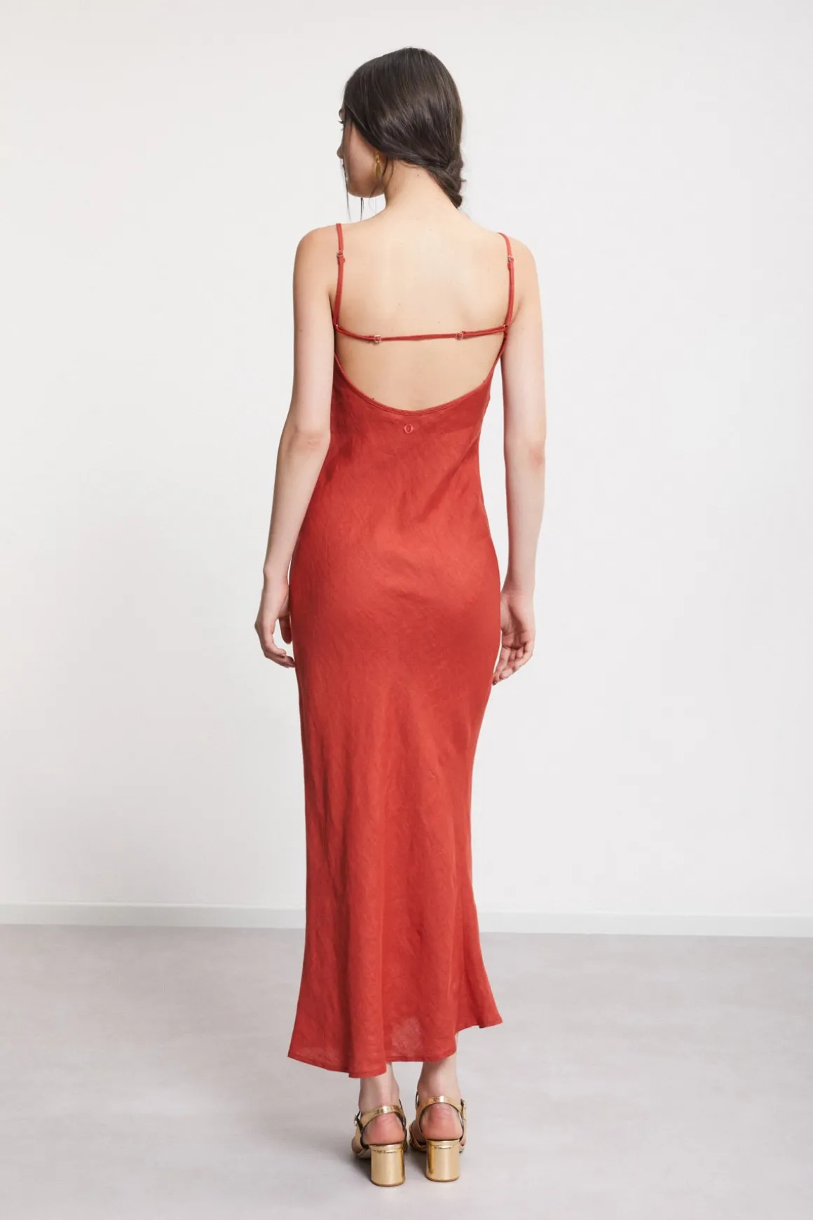 Robe style lingerie en lin