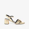 Sandales en cuir talon moyen