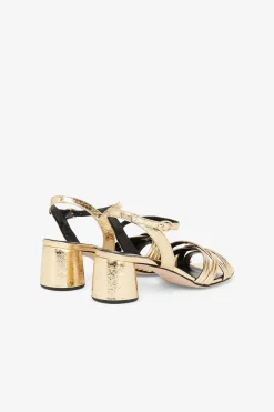 Sandales en cuir talon moyen