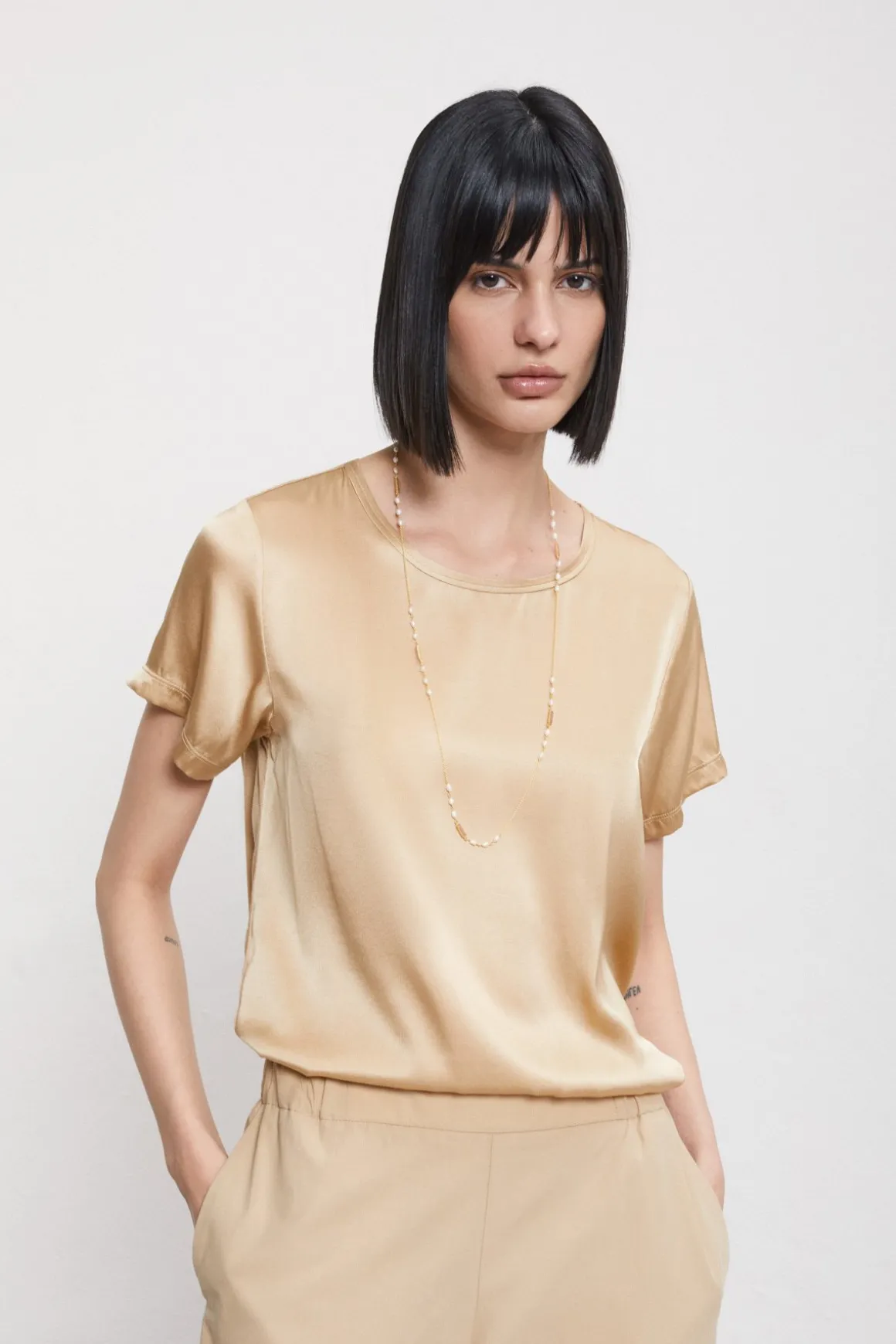 Tee-Shirt en soie et viscose