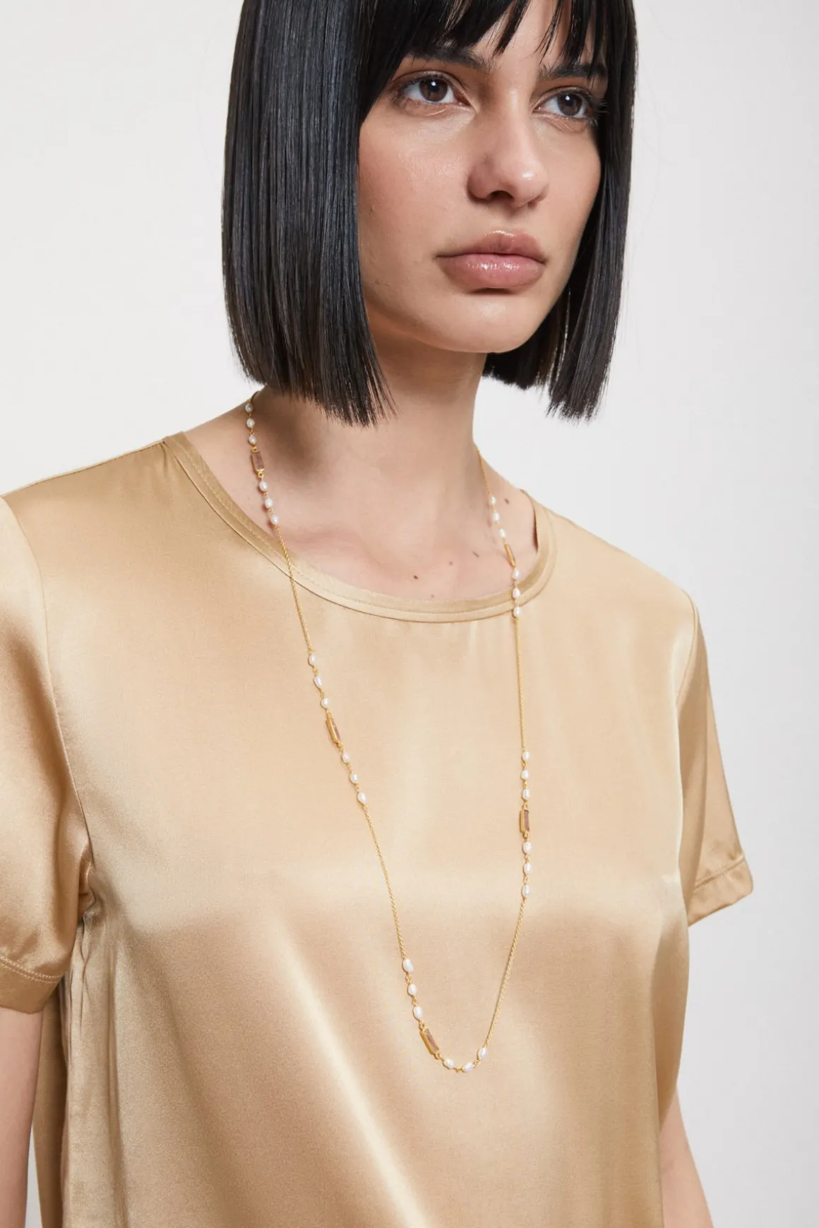 Tee-Shirt en soie et viscose