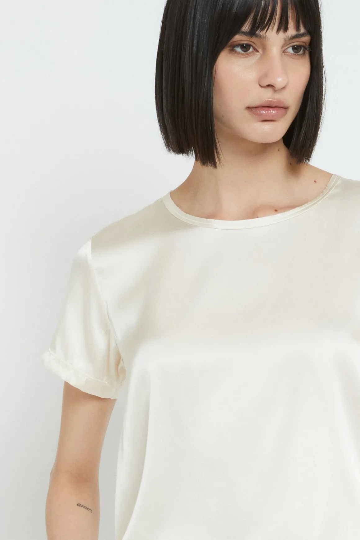 Tee-Shirt en soie et viscose
