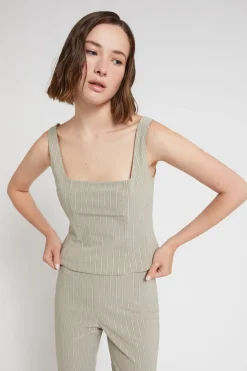 Top en bengaline de coton avec zip