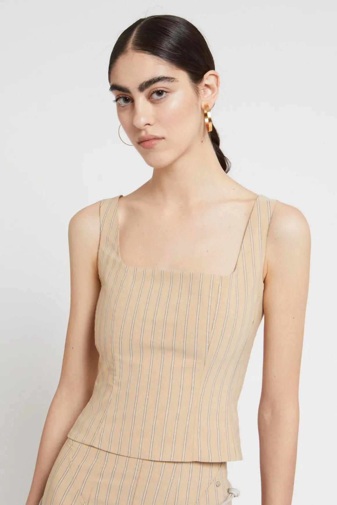 Top en bengaline de coton avec zip