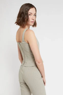 Top en bengaline de coton avec zip