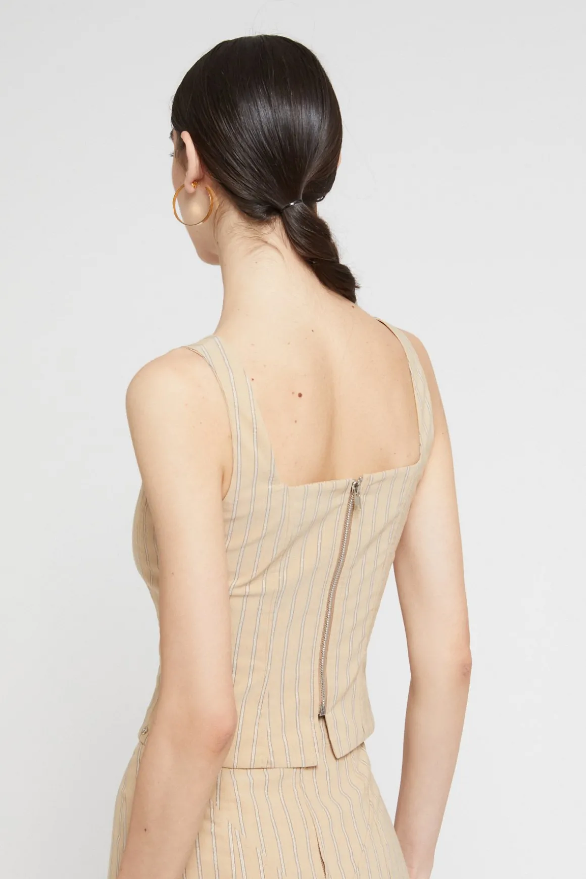 Top en bengaline de coton avec zip