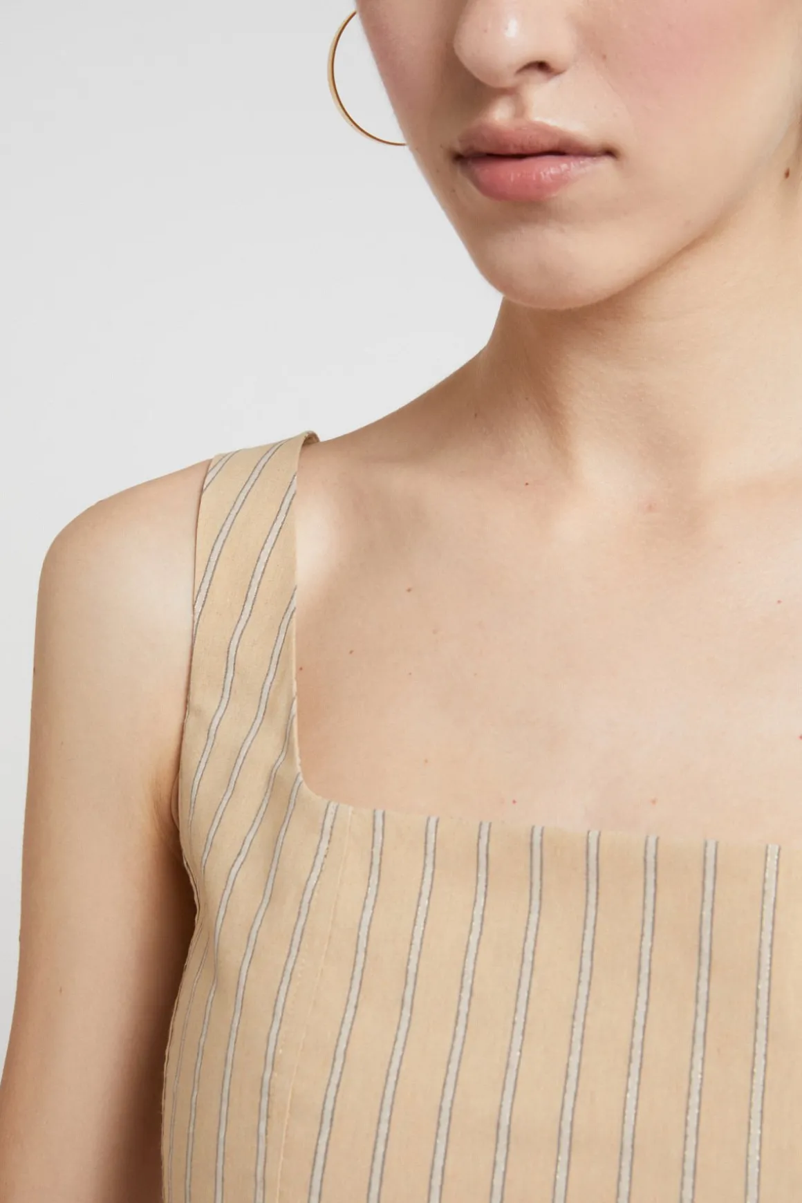 Top en bengaline de coton avec zip