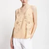 Top en coton avec broderie à oeillets