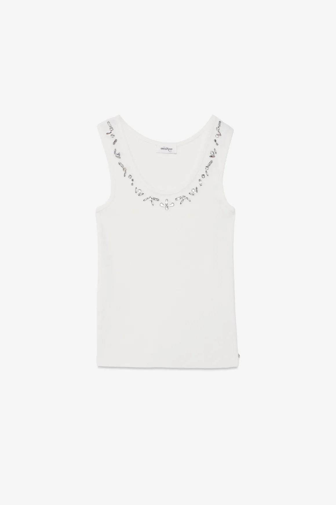 Top en jersey avec pierres serties