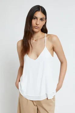 Top en soie mélangée